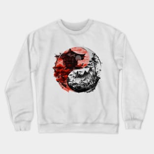 Yin e yang Temple and Nature Crewneck Sweatshirt